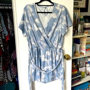 Tie dye short sleeve romper